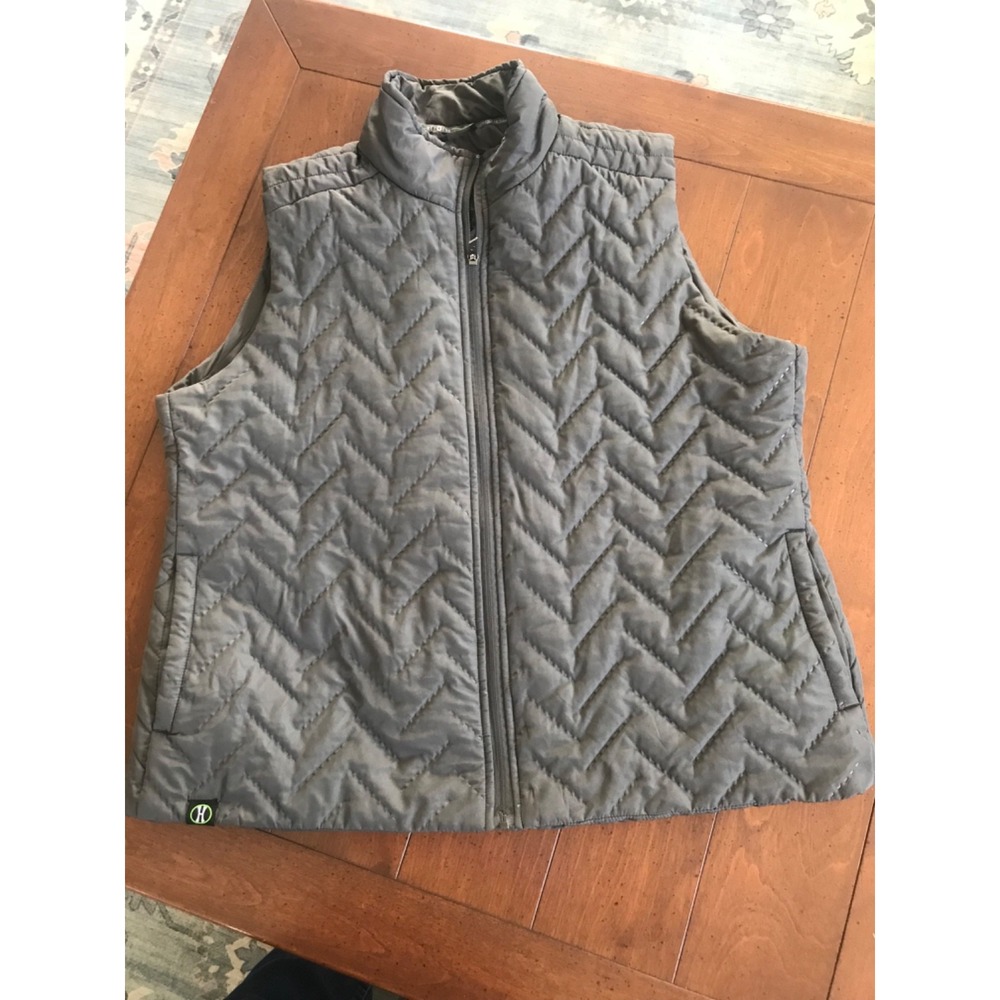 Holloway Full Zip Repreve Eco Quilted Vest‎ Womens XXL Gray 100% Polyester